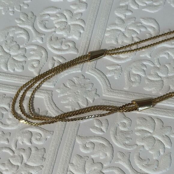 Vintage Gold Tone Multi Strand Layered Chain Necklace 18” - Picture 10 of 14